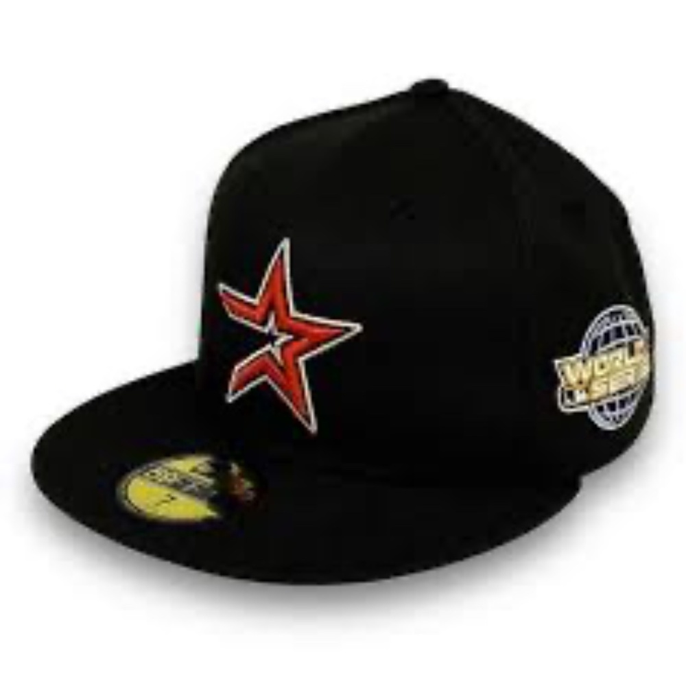 HOUSTON ASTROS (BLACK) "2005 WORLDSERIES" NEW ERA 59FIFTY FITTED (GREY VISOR)